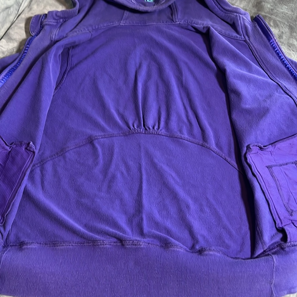 Lululemon Distressed Full Zip Hoodie, Thumb Holes, approximate size 8 - Picture 5 of 16